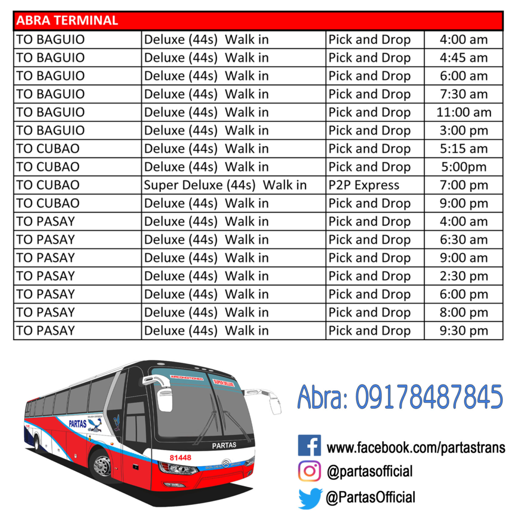 Partas Bus Abra to Cubao Partas Online Booking Partas Bus Terminal